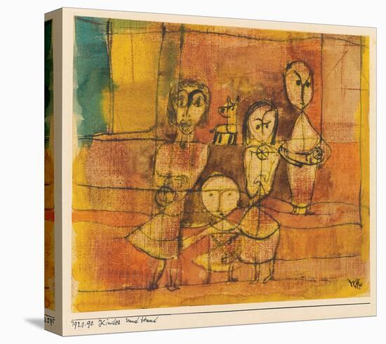 Children and Dog-Paul Klee-Stretched Canvas