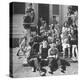 Children and Teacher Sitting Outside One-Room Country School-Hansel Mieth-Premier Image Canvas