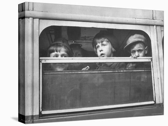 Children Being Evacuated from City During Ongoing German Bombing Blitz, aka the Battle of Britain-Hans Wild-Premier Image Canvas