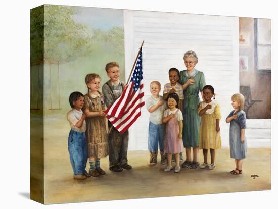 Children Doing Pledge of Allegiance-Dianne Dengel-Premier Image Canvas