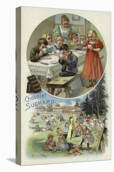 Children Enjoying Suchard Chocolate at a Nursery-null-Premier Image Canvas