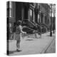 Children Jump Roping on Sidewalk Next to Brooklyn Brownstones, NY, 1949-Ralph Morse-Premier Image Canvas