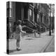 Children Jump Roping on Sidewalk Next to Brooklyn Brownstones, NY, 1949-Ralph Morse-Premier Image Canvas