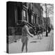 Children Jump Roping on Sidewalk Next to Brooklyn Brownstones, NY, 1949-Ralph Morse-Premier Image Canvas