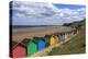 Children Kick Football Near Colourful Beach Huts Above West Cliff Beach-Eleanor Scriven-Premier Image Canvas