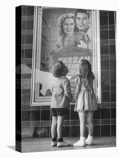 Children Looking at Posters Outside Movie Theater-Charles E^ Steinheimer-Premier Image Canvas