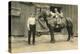 Children on Back of Draft Horse-null-Stretched Canvas