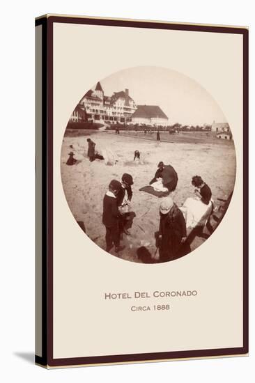 Children on Beach, Hotel del Coronado, San Diego, California-null-Stretched Canvas