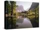 Children on Rocks on Mirror Lake in Yosemite National Park with Mountain Rising in the Background-Ralph Crane-Premier Image Canvas