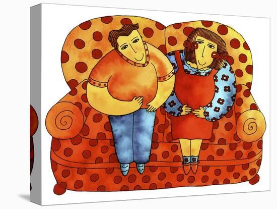 Children on Settee, 2003-Julie Nicholls-Premier Image Canvas