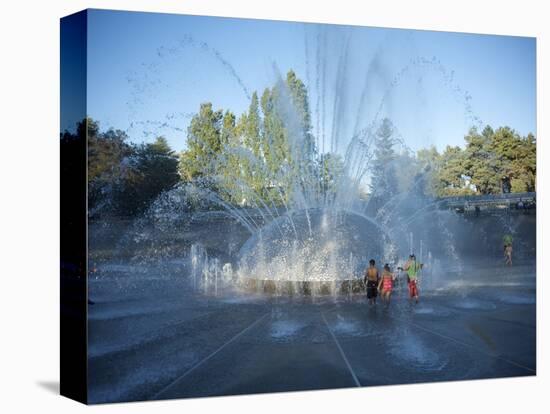 Children Play in the Fountain at Seattle Center, Seattle, Washington State, USA-Aaron McCoy-Premier Image Canvas