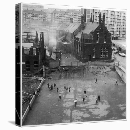 Children Playing in a Playground in Sheffield-Henry Grant-Premier Image Canvas