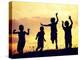 Children Playing on Summer Sunset Meadow-zurijeta-Premier Image Canvas