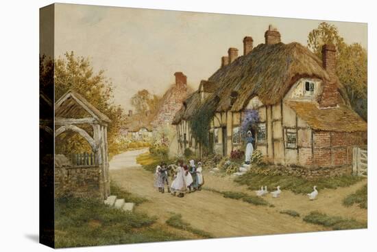 Children Playing Outside a Cottage in a Village-Arthur Claude Strachan-Premier Image Canvas