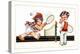 Children Playing Tennis-null-Stretched Canvas