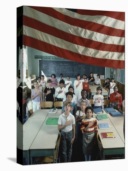 Children Pledging Allegiance to the Flag in a NYC Public Elementary School-Ted Thai-Premier Image Canvas