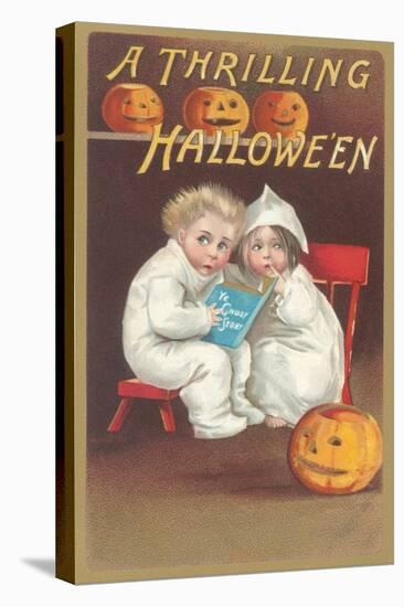Children Reading Ghost Story-null-Stretched Canvas
