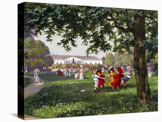 Children's Games in Stadtpark in Vienna, Watercolor, Austria, 19th Century-null-Premier Image Canvas