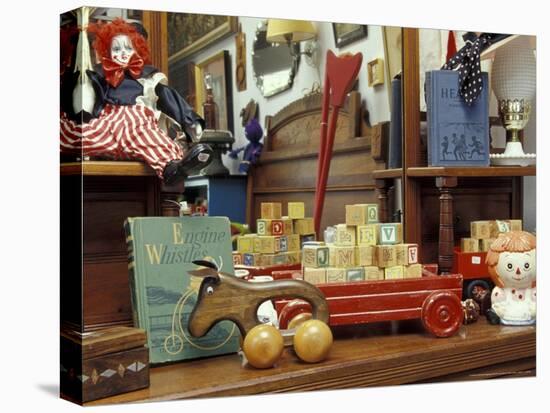 Children's Toys at an Antiques Shop, Whidbey Island, Washington, USA-Merrill Images-Premier Image Canvas