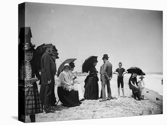 Children to Elderly, All Dressed Up by the Shoreline of Beach at Stokemus, Near Sea Bright-Wallace G^ Levison-Premier Image Canvas