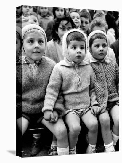 Children Watching Story of St. George and the Dragon at the Puppet Theater in the Tuileries-Alfred Eisenstaedt-Premier Image Canvas