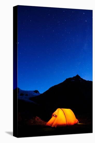 Chile, Aysen. Campsite under the southern night sky.-Fredrik Norrsell-Premier Image Canvas
