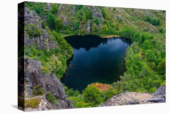 Chile, Aysen. Landscape view of a lake among the  rocky terrain in Nef River Valley.-Fredrik Norrsell-Premier Image Canvas