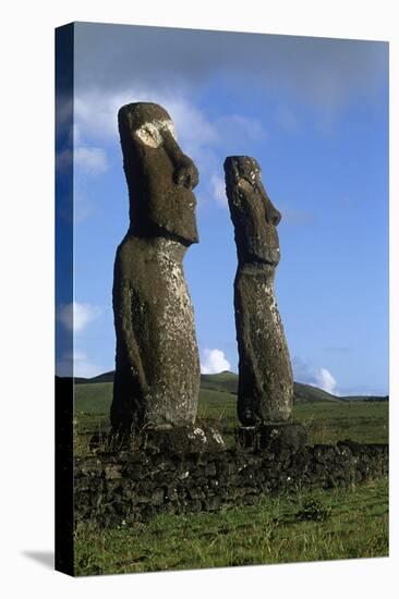 Chile, Easter Island, Rapa-Nui National Park, Ahu Akivi, Anthropomorphic 'Moai' Monoliths-null-Premier Image Canvas