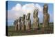 Chile, Easter Island, Rapa-Nui National Park, Ahu Akivi, Moai Statues-null-Premier Image Canvas