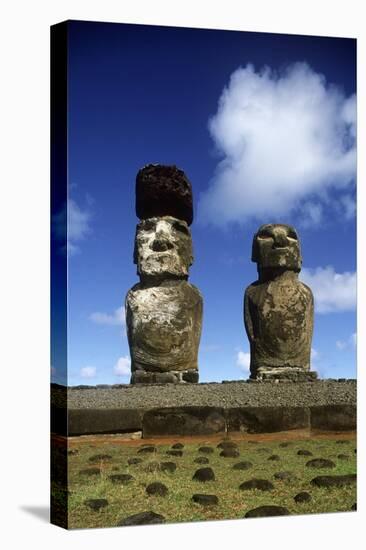 Chile, Easter Island, Rapa-Nui National Park, Ahu Tongariki, Moai Statues-null-Premier Image Canvas