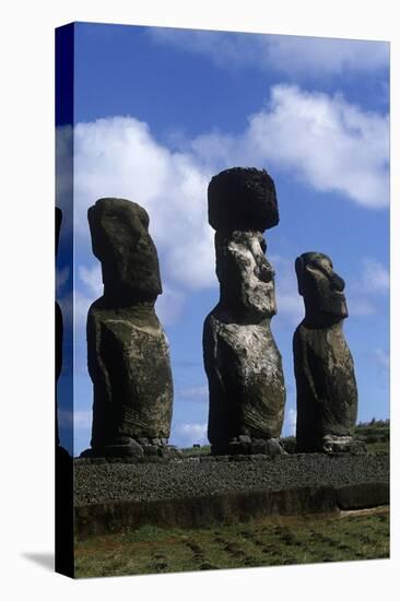 Chile, Easter Island, Rapa-Nui National Park, Ahu Tongariki, Moai Statues-null-Premier Image Canvas