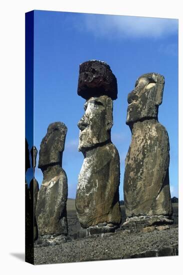 Chile, Easter Island, Rapa-Nui National Park, Ahu Tongariki, Moai Statues-null-Premier Image Canvas