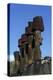Chile, Easter Island, Rapa-Nui National Park, Anakena Beach, Ahu Nau Nau, Moai Statue-null-Premier Image Canvas