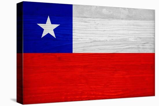 Chile Flag Design with Wood Patterning - Flags of the World Series-Philippe Hugonnard-Stretched Canvas