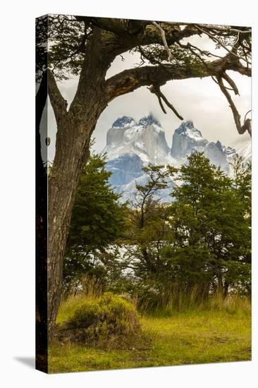Chile, Patagonia. Lake Pehoe and The Horns mountains.-Jaynes Gallery-Premier Image Canvas