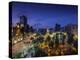 Chile, Santiago, Plaza De Armas and Metropolitan Cathedral, Elevated View, Dusk-Walter Bibikow-Premier Image Canvas