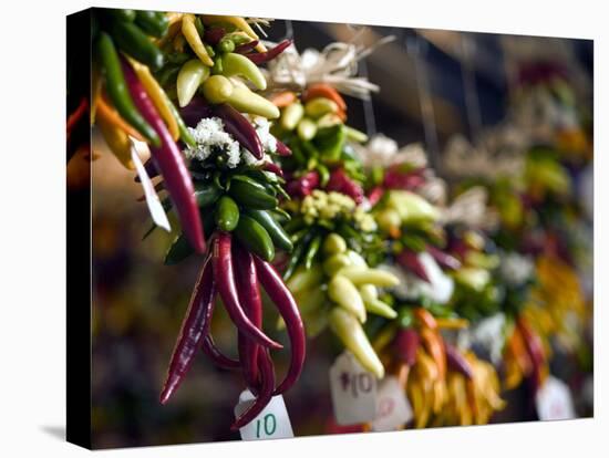 Chili Peppers in Pike Place Market, Seattle, WA-Walter Bibikow-Premier Image Canvas