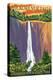 Chimney Rock State Park, NC - Hickory Nut Falls-Lantern Press-Stretched Canvas