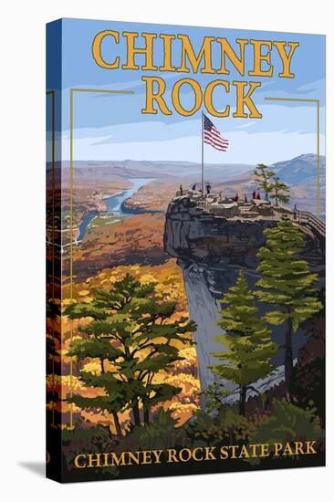 Chimney Rock State Park, NC - View from Top-Lantern Press-Stretched Canvas