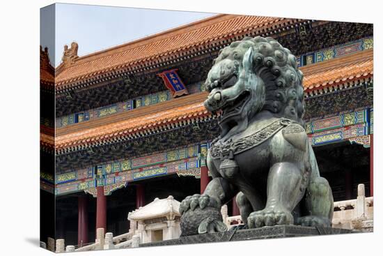 China 10MKm2 Collection - Bronze Chinese Lion in Forbidden City-Philippe Hugonnard-Premier Image Canvas