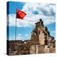 China 10MKm2 Collection - Great Wall with the Chinise Flag-Philippe Hugonnard-Premier Image Canvas