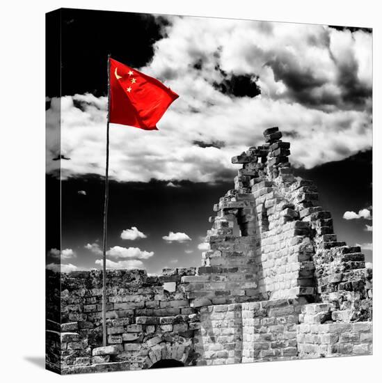 China 10MKm2 Collection - Great Wall with the Chinise Flag-Philippe Hugonnard-Premier Image Canvas