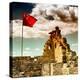 China 10MKm2 Collection - Great Wall with the Chinise Flag-Philippe Hugonnard-Premier Image Canvas
