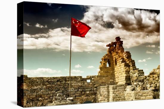 China 10MKm2 Collection - Great Wall with the Chinise Flag-Philippe Hugonnard-Premier Image Canvas