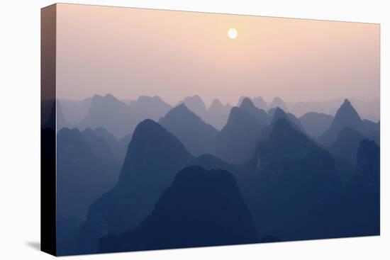 China 10MKm2 Collection - Karst Mountains at Pastel Sunset - Yangshuo-Philippe Hugonnard-Premier Image Canvas