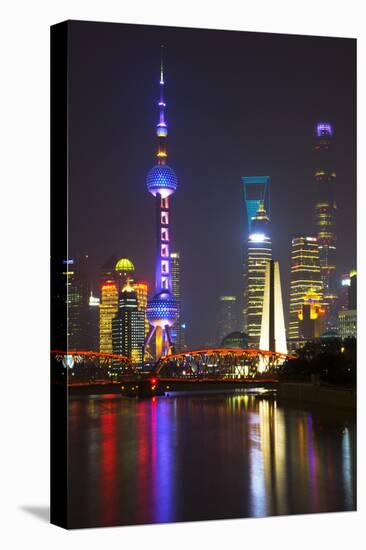 China 10MKm2 Collection - Shanghai Skyline with Oriental Pearl Tower at night-Philippe Hugonnard-Premier Image Canvas