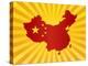 China Flag In Map Silhouette Illustration-jpldesigns-Stretched Canvas