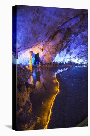 China, Guling, Multicolored Lights in the Reed Flute Cave-Terry Eggers-Premier Image Canvas