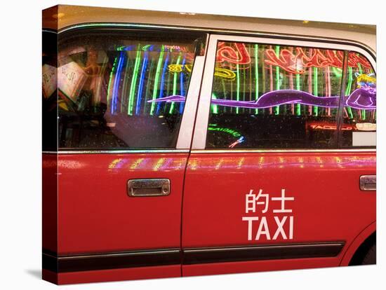 China, Hong Kong, Wan Chai, Nightlife Neon Reflected in a Hong Kong Taxi Window-Gavin Hellier-Premier Image Canvas