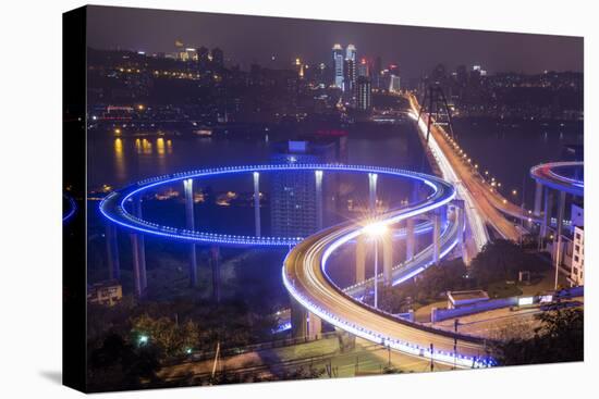 China, Traffic Lights on Caiyuanba Bridge Spanning Yangtze River-Paul Souders-Premier Image Canvas